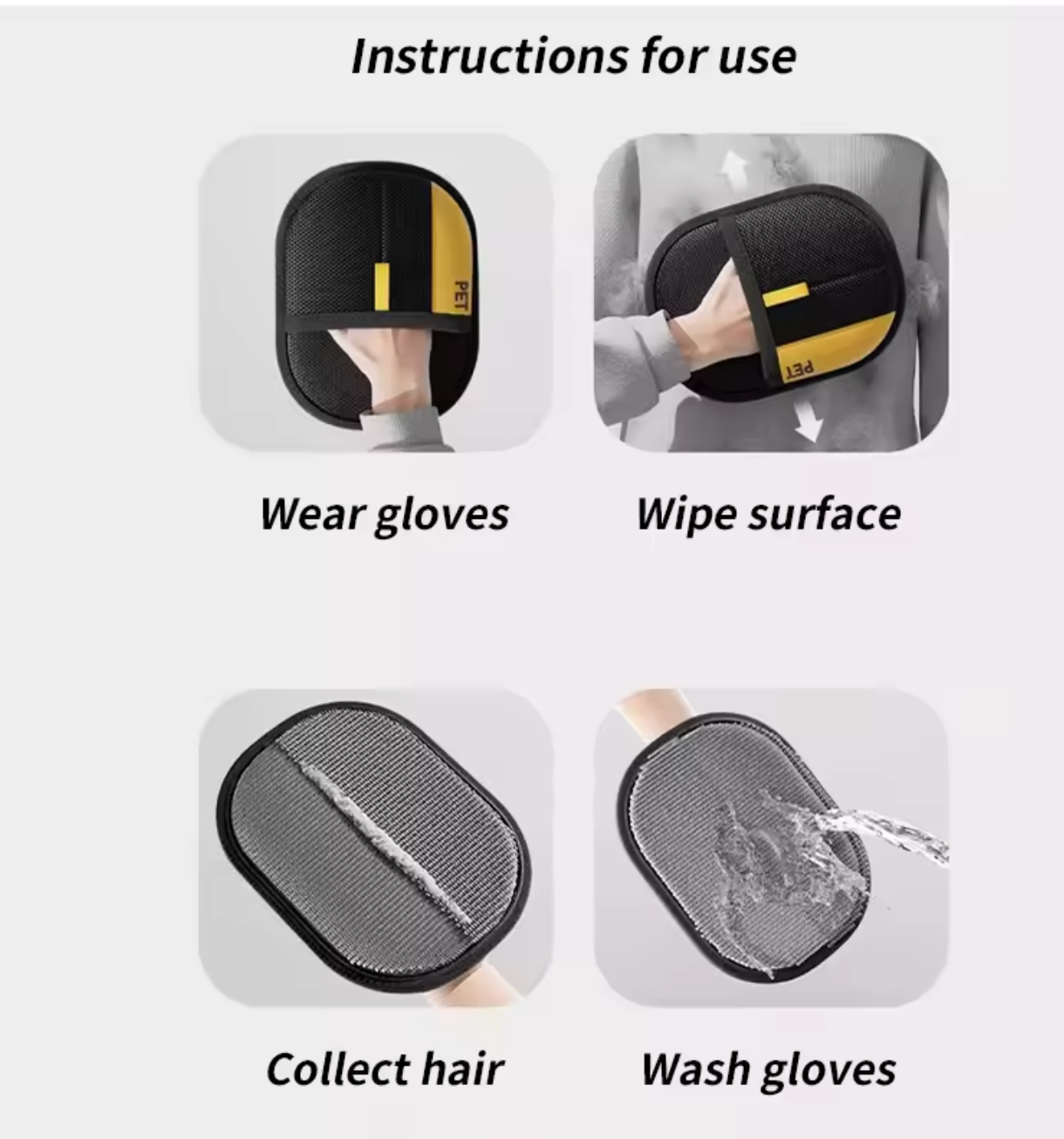Furr & Care Reusable Pet Hair Remover Gloves – For Cats, Dogs, Furniture & Clothes Grooming Gloves