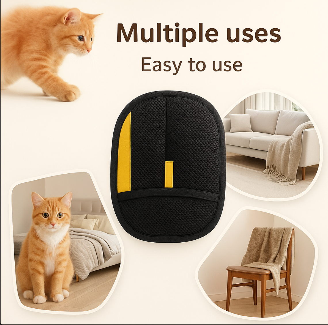 Furr & Care Reusable Pet Hair Remover Gloves – For Cats, Dogs, Furniture & Clothes Grooming Gloves