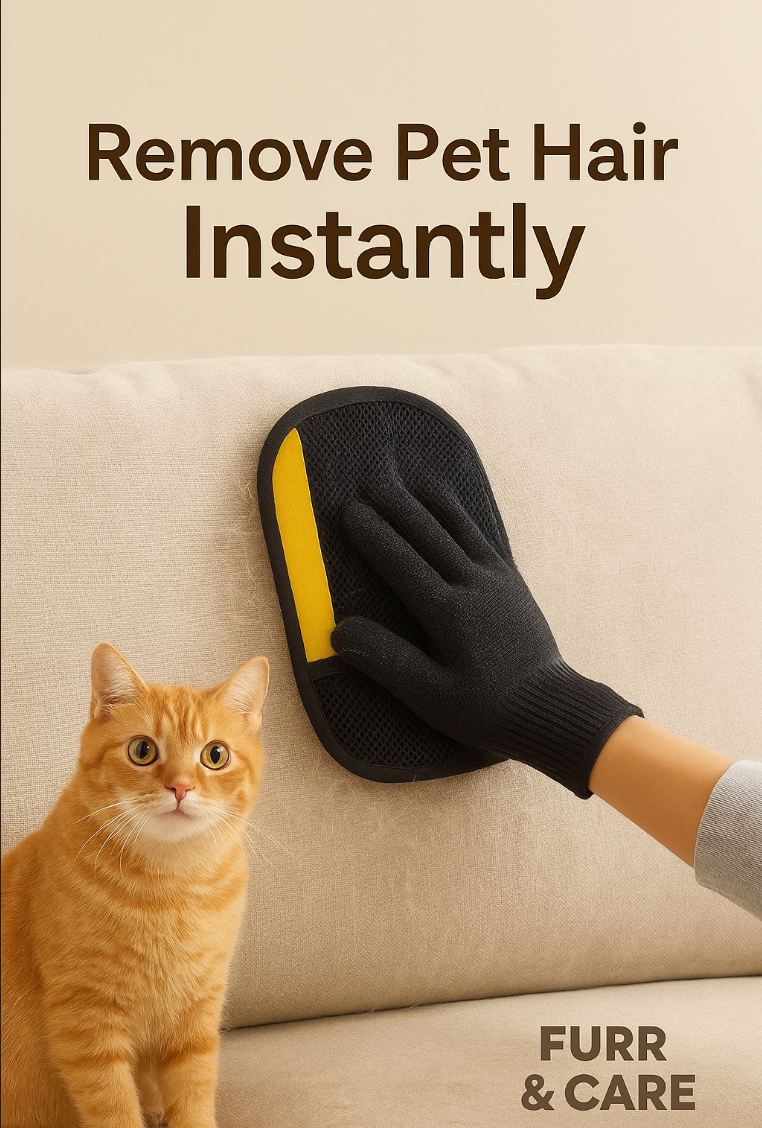 Furr & Care Reusable Pet Hair Remover Gloves – For Cats, Dogs, Furniture & Clothes Grooming Gloves